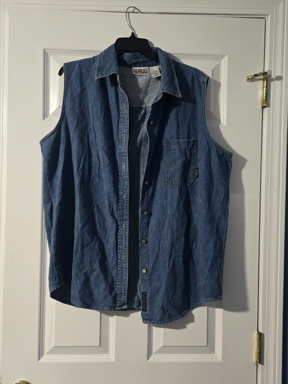 NWOT Bill Blass Vintage Blue Denim Sleeveless Shirt Jacket